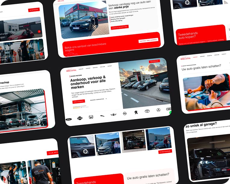 Voorbeelden van websites in een grid